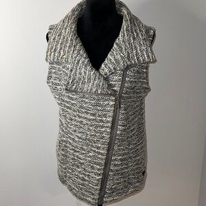 Calvin Klein Performance heather gray moto zip up vest Sz S